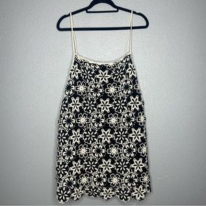 Zara Black & White mini floral knit dress- XL